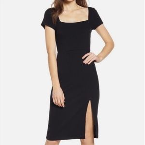 Black rib knit Midi Dress XS